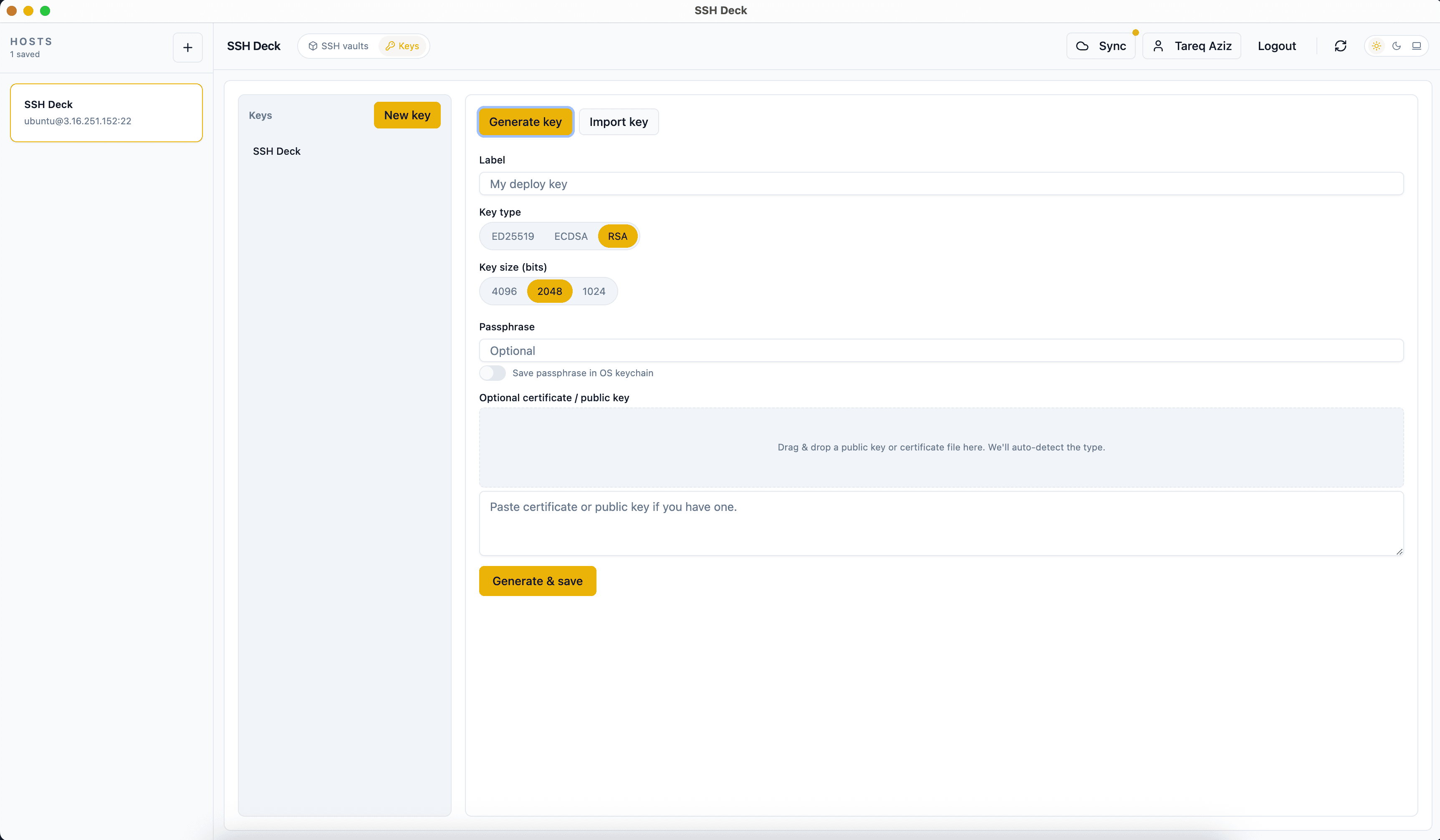 SSH Deck desktop screenshot